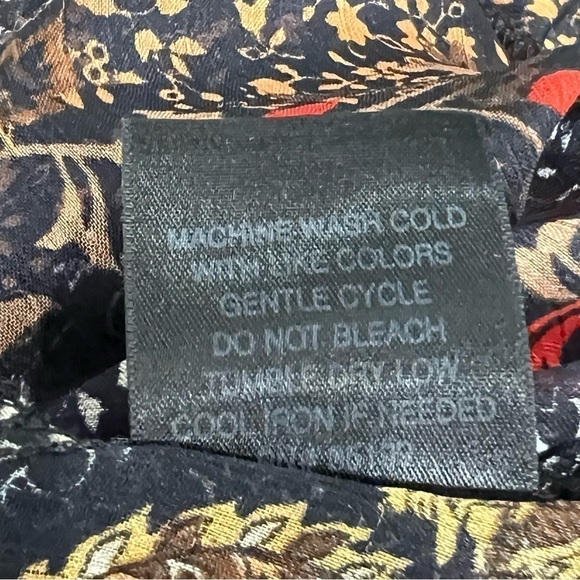 Patterson J Kincaid Sheer Boho Floral Slip Dress Tunic Gold Bead Accents Small - Picture 7 of 8